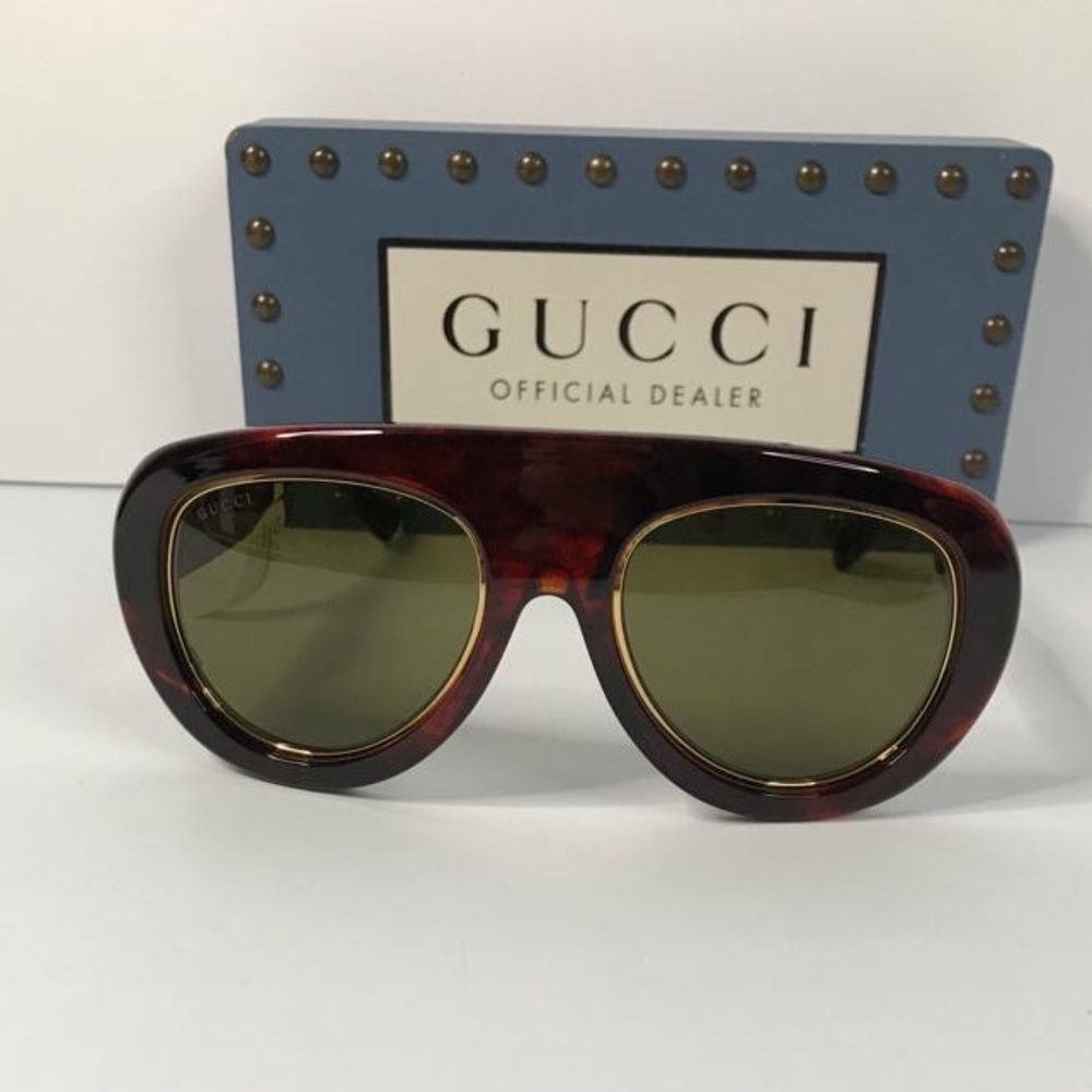 New Authentic 💯- Gucci Eyewear GG1152S 002 tortoiseshell pilot-frame sun… - Picture 10 of 16